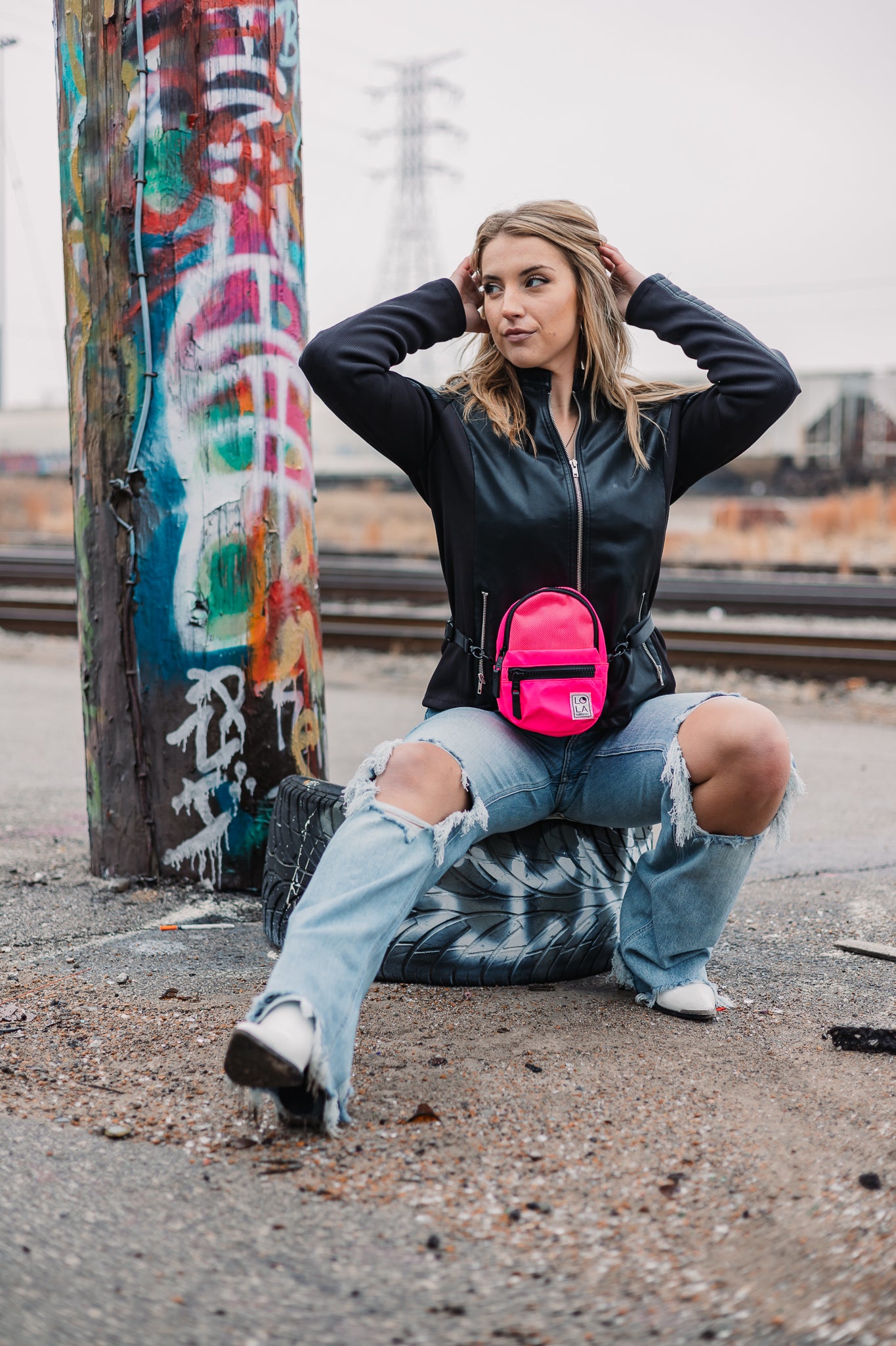 Neon Carnival Stargazer Mini Convertible Backpack: Laser Pink – LOLA Backpacks