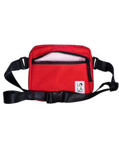 Sprite Recycled Nylon Hippie Fanny Pack: Scarlet